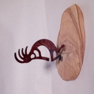 Kokopelli Metal Figurine on Sandstone Collectible Southwest Americana Art Decor